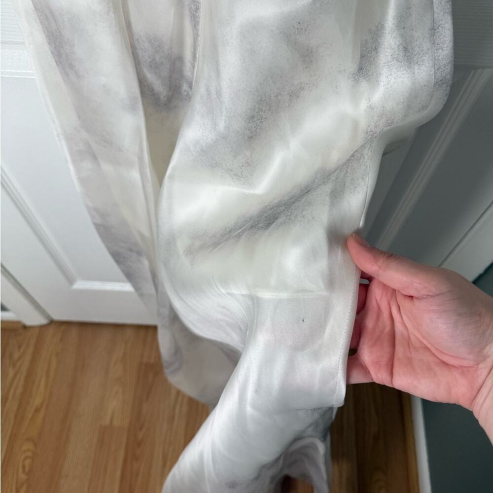 Grace Ling Silk Bias Slip Dress in Ash White L - Picture 4 of 15